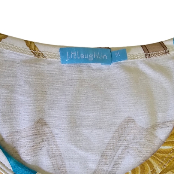 J. McLaughlin Equestrian Print Top Three Quarter Sleeve, Ivory Color NWOT - Picture 3 of 5